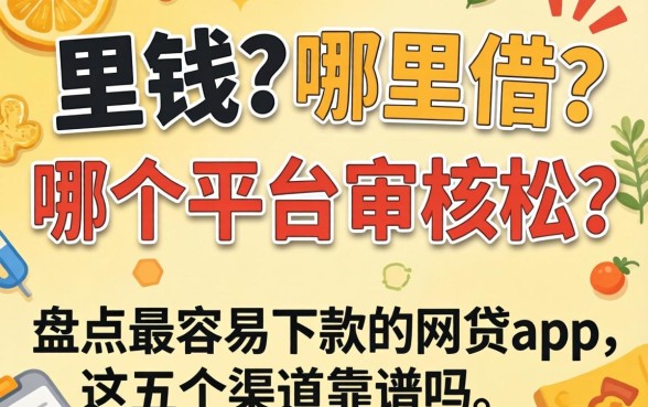 急需用钱哪里借?哪个平台审核松?盘点最容易下款的网贷app,这五个渠道靠谱吗?