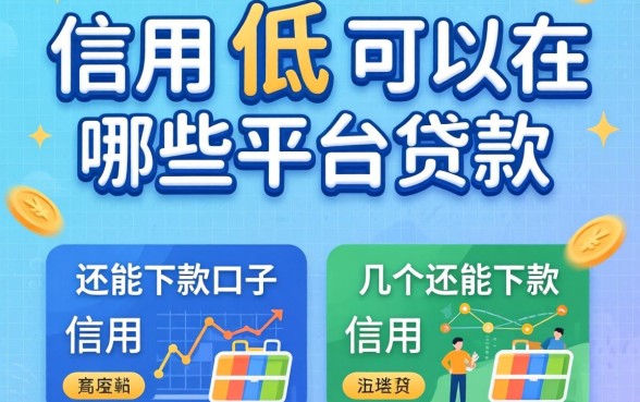 信用低可以在哪些平台可以贷款？整理了几个还能下款的口子