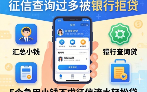 因征信查询过多被银行拒贷,汇总5个急用小钱不求征信流水轻松贷的软件