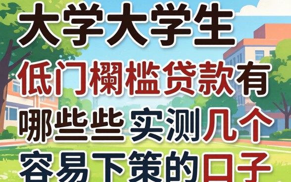 大学生低门槛贷款有哪些?实测几个容易下款的口子