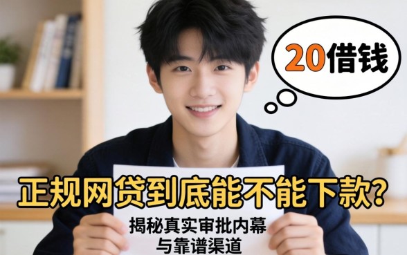 刚满20岁想借钱？正规网贷到底能不能下款？揭秘真实审批内幕与靠谱渠道