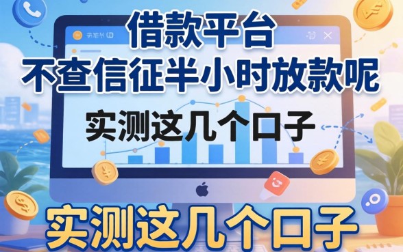 哪个借款平台不查征信半小时放款的呢？实测这几个口子