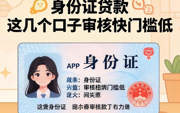 2026身份证能贷款的app:这几个口子审核快门槛低