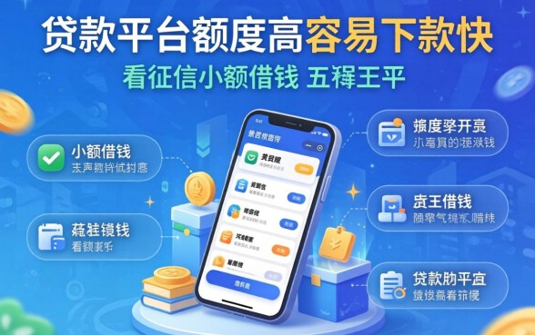 什么贷款平台额度高容易下款快，详尽说明五个不看征信小额借钱的app