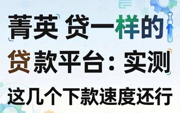 像菁英贷一样的贷款平台：实测这几个下款速度还行