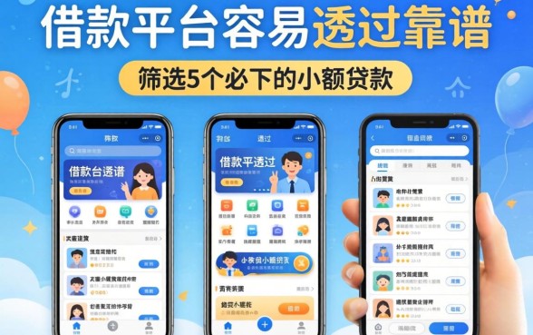 哪个借款平台容易通过靠谱，筛选5个必下的小额贷款软件