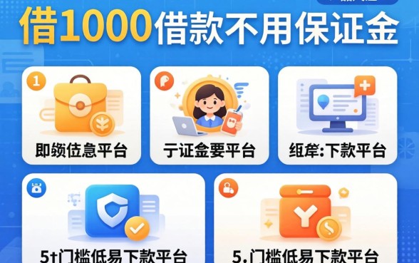 急借1000借款不用保证金的平台，罗列5个门槛低易下款平台
