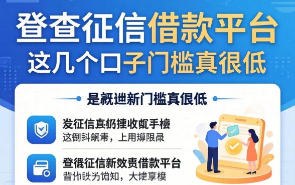 2026最新不查征信的借款平台，这几个口子门槛真的很低