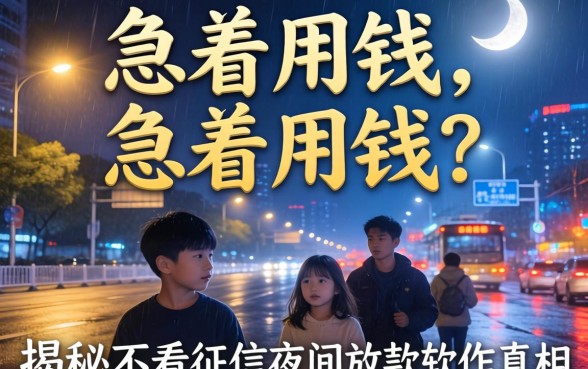 半夜急着用钱?揭秘不看征信夜间放款的软件真相