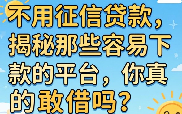 哪里有不用征信的贷款？揭秘那些容易下款的平台，你真的敢借吗？