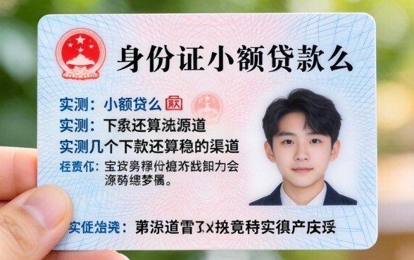 凭身份证能小额贷款么?实测几个下款还算稳的渠道
