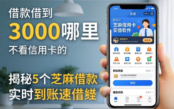 借3000哪里能借到不看信用卡的，揭秘5个芝麻借款实时到账速借软件