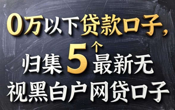 10万以下贷款口子,归集5个最新无视黑白户网贷口子