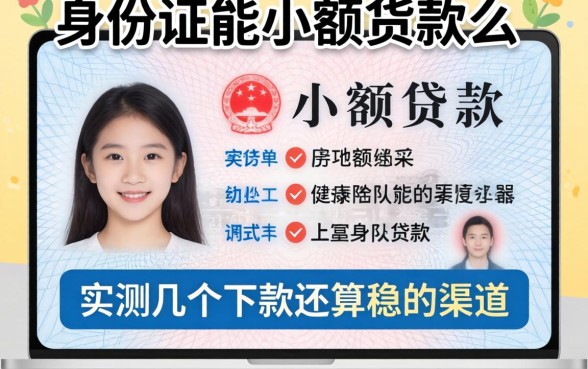 凭身份证能小额贷款么?实测几个下款还算稳的渠道