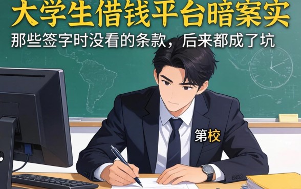 在校大学生借钱平台暗访实录：那些签字时没看的条款，后来都成了坑