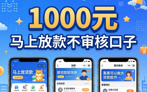 借款1000元马上放款不审核的口子，遴选五个黑户可以做大额贷款软件