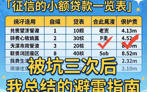 不上征信的小额贷款一览表：被坑三次后我总结的避雷指南