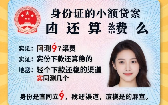 凭身份证能小额贷款么?实测几个下款还算稳的渠道