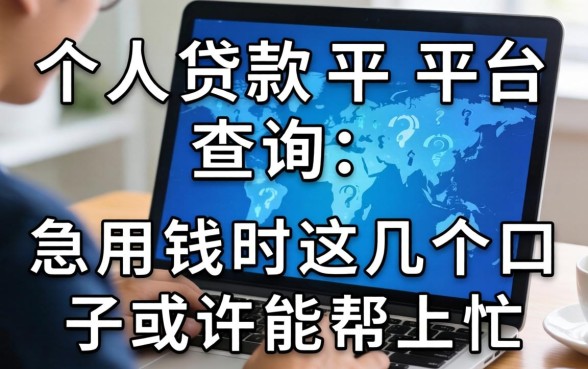 个人贷款平台查询:急用钱时这几个口子或许能帮上忙