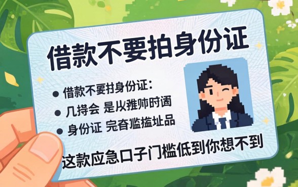 哪个借款不要拍身份证？这几款应急口子门槛低到你想不到