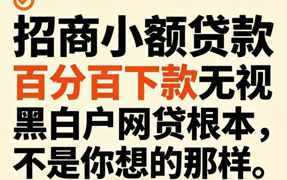 我试了2026招商小额贷款，发现百分百下款无视黑白户网贷根本不是你想的那样