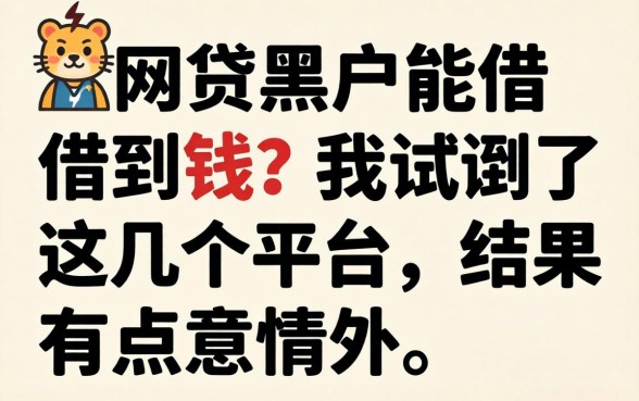 哪里网贷黑户能借到钱？我试了这几个平台，结果有点意外