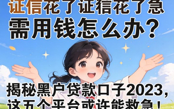 征信花了急需用钱怎么办？揭秘黑户贷款口子2023，这五个平台或许能救急！