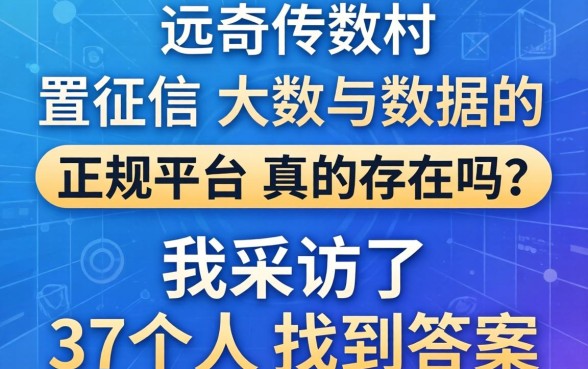 不查征信大数据的正规平台真的存在吗？我采访了37个人找到答案