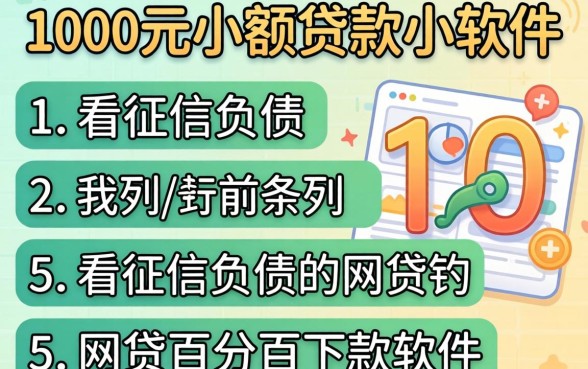 1000元小额贷款小软件，条列5个不看征信负债的网贷百分百下款软件