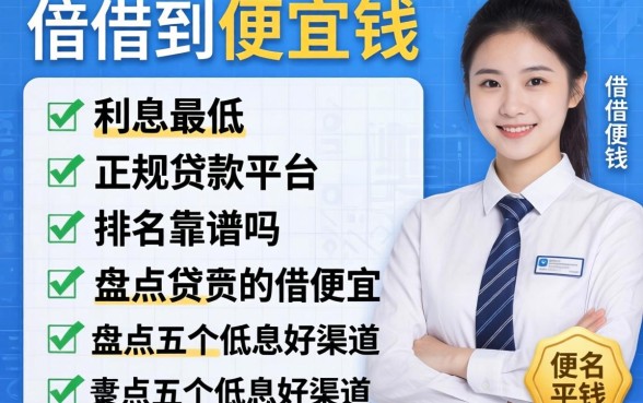 哪里能借到便宜钱？利息最低的正规贷款平台排名靠谱吗？盘点五个低息好渠道