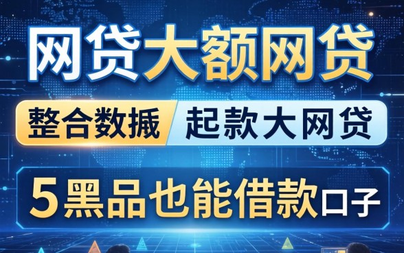 不需要看大数据的网贷大额网贷,整合5个黑户也能借款的口子