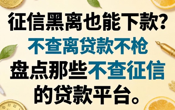 无视征信黑户也能下款？盘点那些不查征信的贷款平台