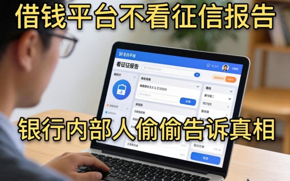 哪个借钱平台不看征信报告？银行内部人偷偷告诉你真相