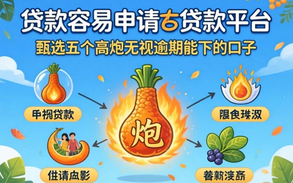 借款容易申请的贷款平台，甄选五个高炮无视逾期能下的口子