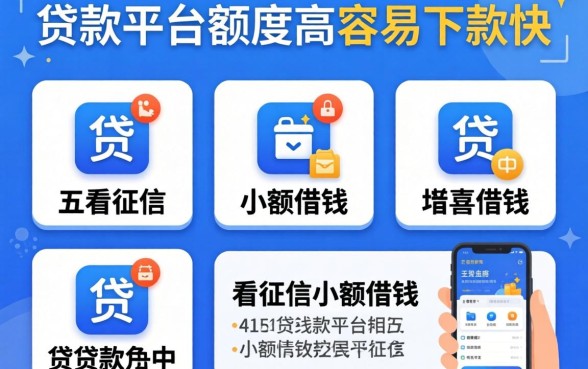什么贷款平台额度高容易下款快，详尽说明五个不看征信小额借钱的app