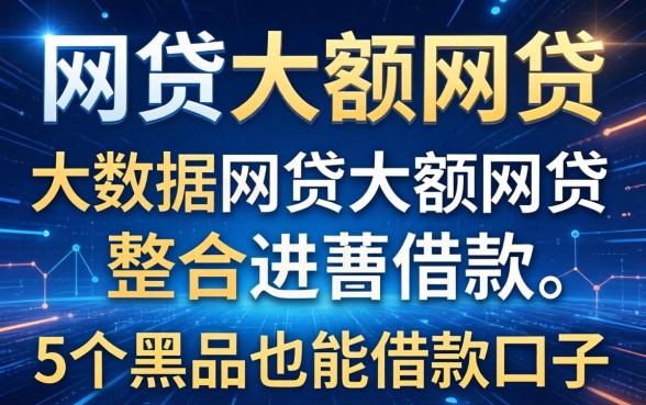 不需要看大数据的网贷大额网贷,整合5个黑户也能借款的口子