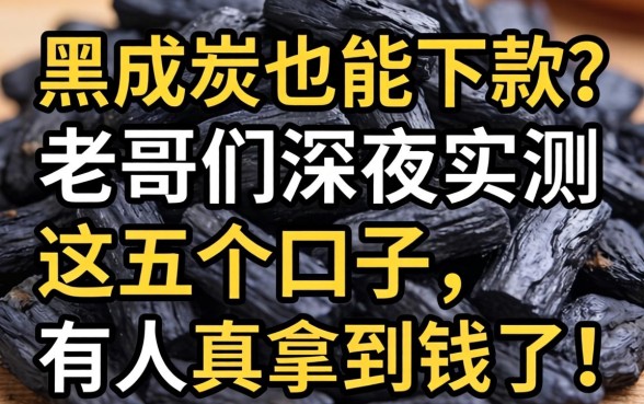 征信黑成炭也能下款？老哥们深夜实测这五个口子，有人真拿到钱了！