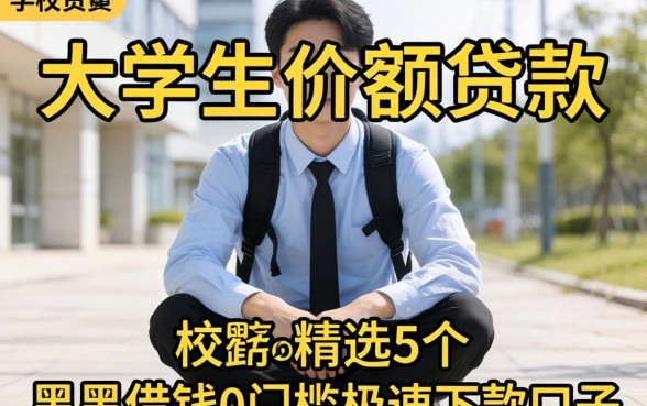 在校大学生小额贷款，精选5个黑户借钱0门槛极速下款口子
