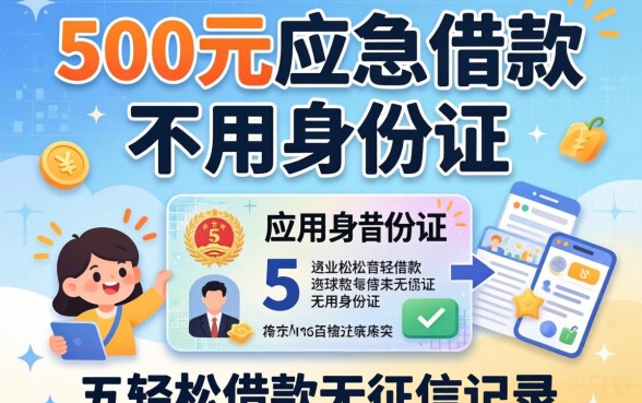 500元应急借款不用身份证,详尽说明五个轻松借款无征信记录的平台