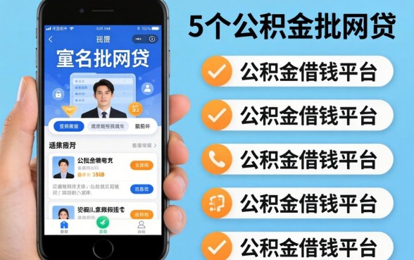 2026手机不实名能批的网贷，详细阐述5个公积金借钱平台