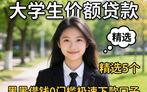 在校大学生小额贷款，精选5个黑户借钱0门槛极速下款口子