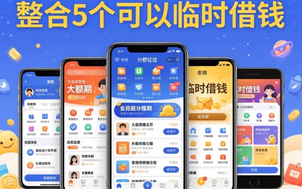 不查征信可以大额分期,整合5个手机可以临时借钱的平台