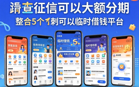 不查征信可以大额分期,整合5个手机可以临时借钱的平台