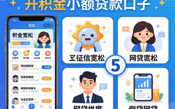 可用公积金小额贷款的口子,细致阐述5个对征信宽松的网贷app