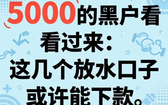 借款5000的黑户看过来,这几个放水口子或许能下款