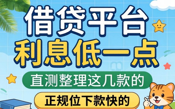 哪个正规借钱平台利息低一点？实测整理这几款下款快的