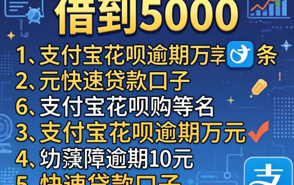 什么平台可以借到5000,条列5个支付宝花呗逾期万元快速贷款口子