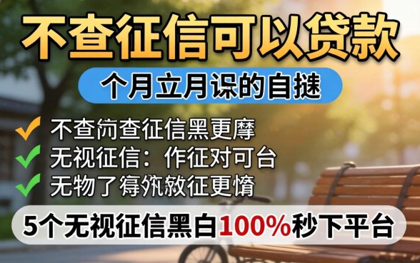 几个月不查征信可以贷款，详尽说明5个无视征信黑白100%秒下平台