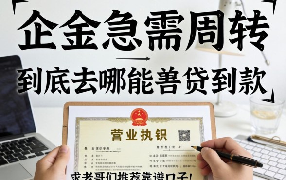 做生意急需周转，手里有营业执照到底去哪能贷到款？求老哥们推荐靠谱口子！