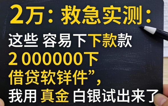 借2万救急实测:这些容易下款20000的借贷软件,我用真金白银试出来了